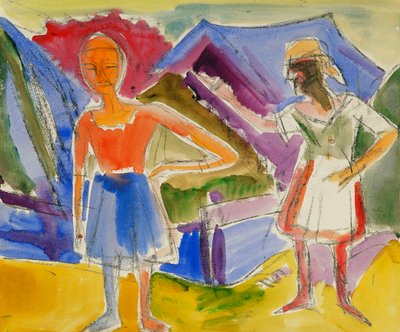 Két figura; két figura, alkotó: Ernst Ludwig Kirchner