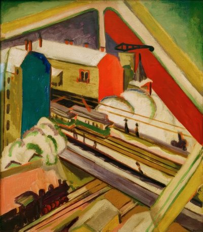 Wannseebahn, a stúdió ablakán keresztül alkotó: Ernst Ludwig Kirchner
