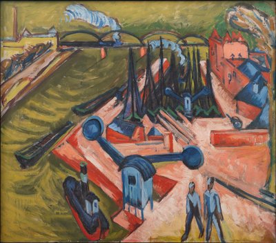 A nyugati kikötő Frankfurt am Mainban alkotó: Ernst Ludwig Kirchner