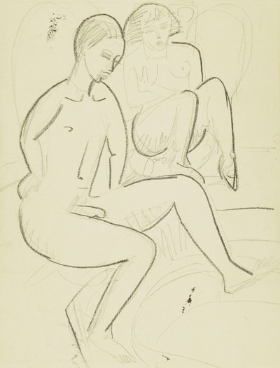 Fiatal pár a fürdőszobában alkotó: Ernst Ludwig Kirchner