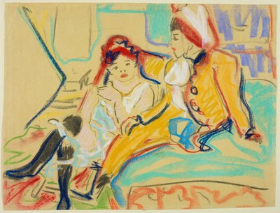 Két lány egy díványon alkotó: Ernst Ludwig Kirchner