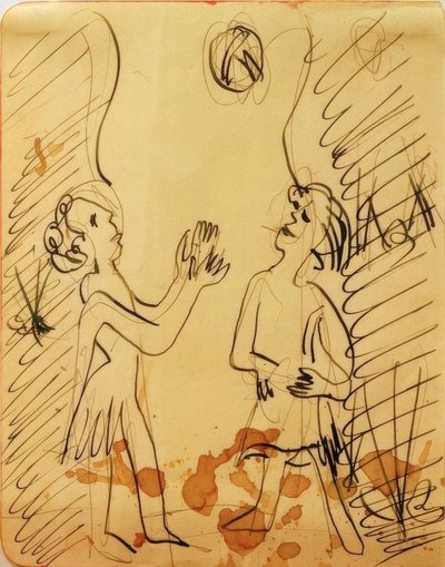 Két lány labdázik alkotó: Ernst Ludwig Kirchner