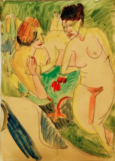 Két meztelen nő alkotó: Ernst Ludwig Kirchner