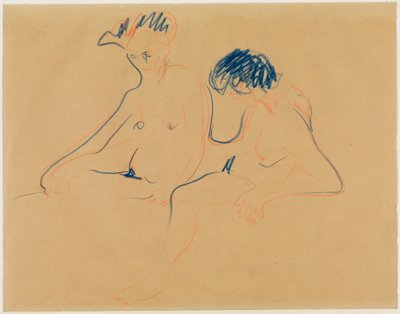 Két ülő akt (vagy: Meztelen pár) alkotó: Ernst Ludwig Kirchner