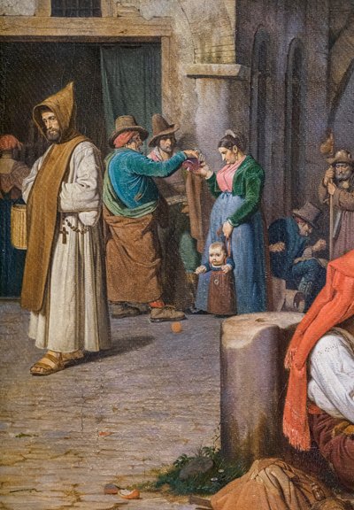 Egy római írnok felolvas egy levelet egy fiatal nőnek alkotó: Ernst Meyer