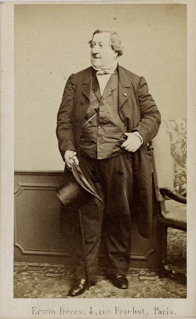 Gioachino Antonio Rossini zeneszerző portréja 1792-1868, 1860-as évek eleje. alkotó: Erwin Hanfstaengl