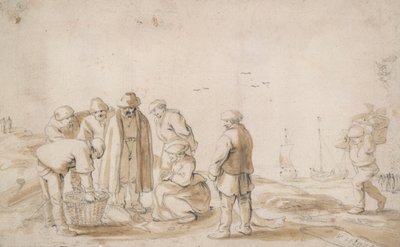 Halárusok a tengerparton alkotó: Esaias van de Velde