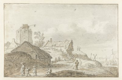 tengerparti falu alkotó: Esaias van de Velde
