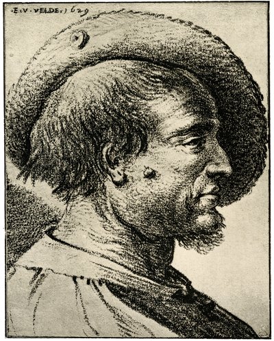 Férfi fej tanulmány alkotó: Esaias van de Velde