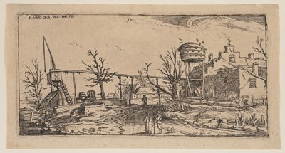 Tájkép sörfőzdével, a Landscapes-ból alkotó: Esaias van den Velde I