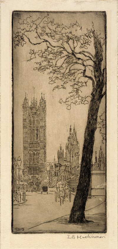 Londoni jelenet templommal alkotó: Esther Blaikie MacKinnon