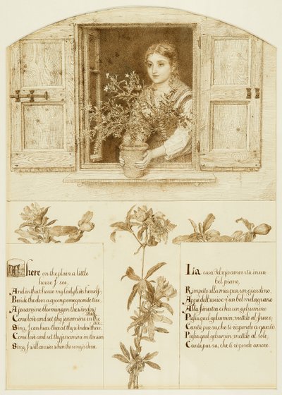 A Jessamine-ablak „The Roadside Songs of Toscany” felé húz alkotó: Esther Frances (1837-1917) Alexander