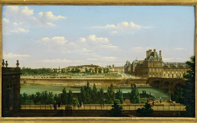 Le Palais et le Jardin des Tuileries vers le Quai d