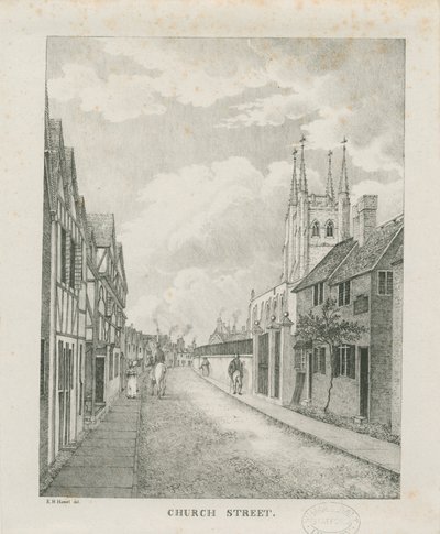 Tamworth - Church Street: litográfia, nd [1796-1865] (nyomtatott) alkotó: Etienne Bruno Hamel