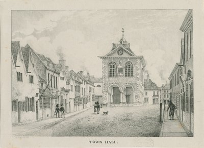Tamworth – A városháza: litográfia, nd [1796-1865] alkotó: Etienne Bruno Hamel
