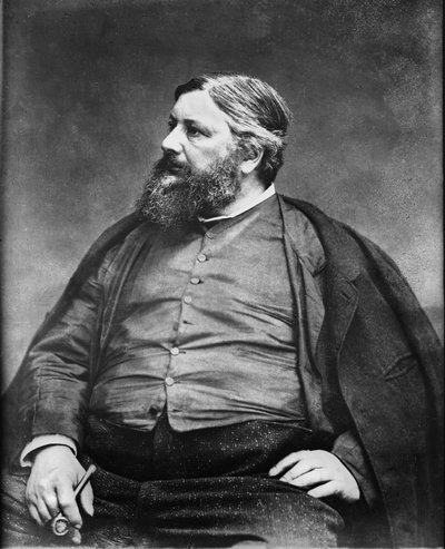 Gustave Courbet festő portréja Etienne Carjat fotóművész felvétele. Eredeti nyomat, a Roth  Cie. fotóműhely fondja. alkotó: Etienne Carjat