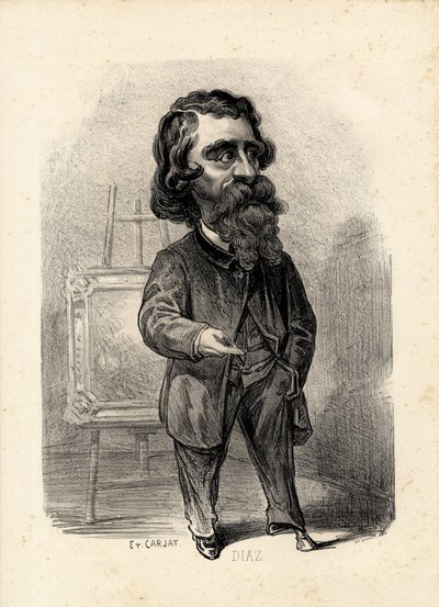 repülő levél - Illusztráció: Etienne Carjat (1826-1906): Művészet - Festőművészek, Diaz Narcisse Diaz de la Pena (1807-1876) alkotó: Etienne Carjat