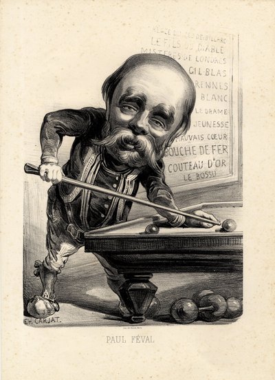 repülő levél - Illusztráció: Etienne Carjat (1826-1906): Biliárd - Feval Paul (1816-1887) alkotó: Etienne Carjat