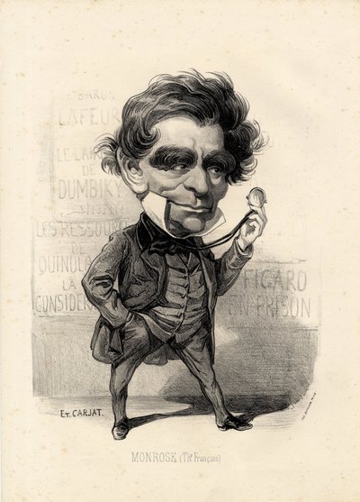 repülő levél - Illusztráció: Etienne Carjat (1826-1906): Színház - Monrose Antoine-Martial Louis Barizain, Louis Monrose (1811-1883) alkotó: Etienne Carjat