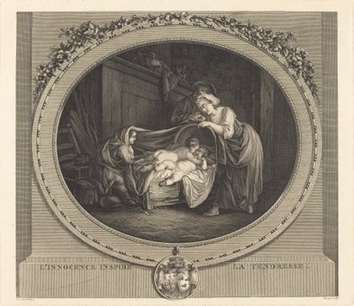 Az ártatlanság gyengédséget inspirál alkotó: Etienne Claude Voysard after Jean Honoré Fragonard