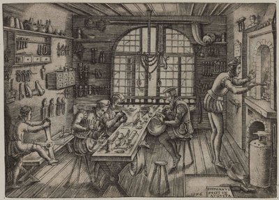 Ötvösműhely, 1576. alkotó: Etienne Delaune