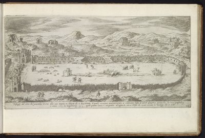 Maxentius cirkusza Rómában Bouwwerken uit de oudheid (sorozat címe) Az ókori Róma maradványait Stefano Du Perac Parisino gyűjtötte össze és fényképezte perspektivikusan (a sorozat címe a tárgyon) alkotó: Etienne Duperac