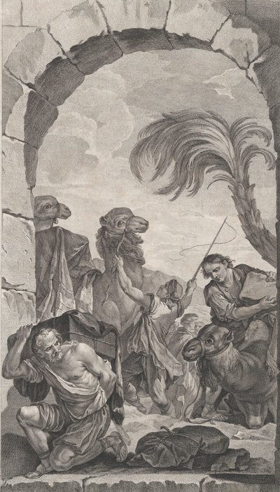 A párizsi megtaláltak kápolnája: A mágusok lakosztálya: tevehajtók és tevehordozók..., 1756. alkotó: Etienne Fessard