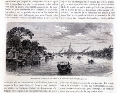 Bangkok általános képe. E. Bocourt rajza. alkotó: Etienne Gabriel Bocourt