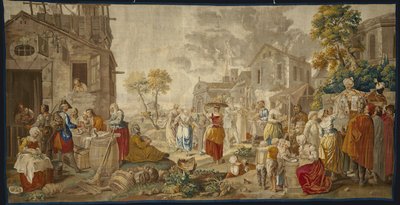 A szabadtéri piac, a Falusi Fesztiválokból, 1775-89 alkotó: Étienne Jeaurat