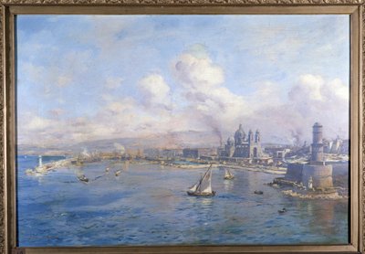 A Joliette-medence és az új kikötők Marseille-ben Etienne Martin festménye (1856-1945). Marseille Akadémia alkotó: Etienne Philippe Martin