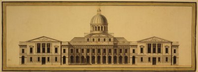 Az Egyesült Államok Capitoliumának terve, 1793 (tus, vízfesték és akvarell, papír) alkotó: Etienne Sulpice Hallet