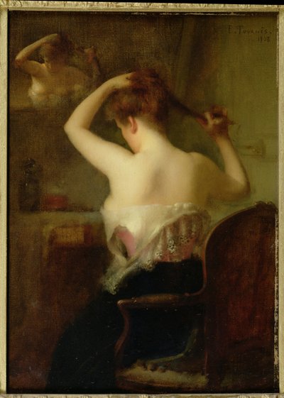 Haját rendező nő, 1903 alkotó: Etienne Tournes