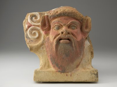 Előfix szatírfej alakban, 5. század közepe (terrakotta pigmenttel) alkotó: Etruscan