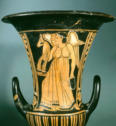 A Berkeley festő által készített, szárnyas szellemet ábrázoló csésze-krater (nagy váza). Etruszk civilizáció, Kr. e. 4. század. alkotó: Etruscan