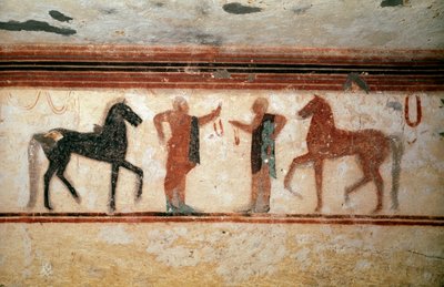 Beszélgetés (Kr.e. 530 freskó részlete) alkotó: Etruscan