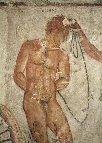 Részlet egy trójai fogolyról, a vulci Francois sírból, ie 320-280 körül (freskó) alkotó: Etruscan