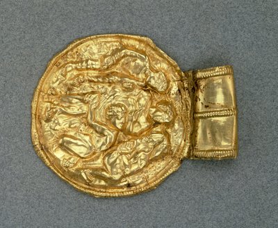 Dombornyomott bulla medál. Etruszk civilizáció, Kr. e. 4. század. alkotó: Etruscan