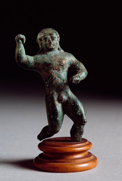 Etruszk művészet: bronz sportoló szobrocska a Veneziana Fonte-ból. Kr.e. 520-500. Mérete 6 cm Firenze, Régészeti Múzeum alkotó: Etruscan