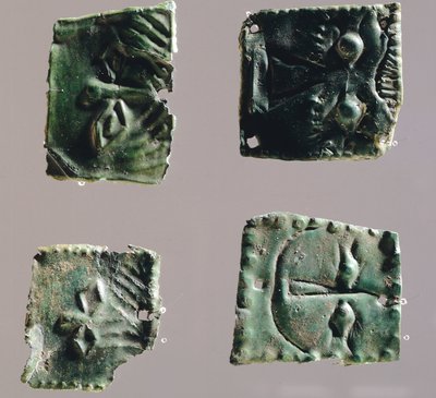 Ex-voto szemeket ábrázoló bronzlemezben. Leletek a Reithia Este (Velence) szentély tárgyaiból. Az etruszk civilizáció, Kr. e. 5-4. alkotó: Etruscan
