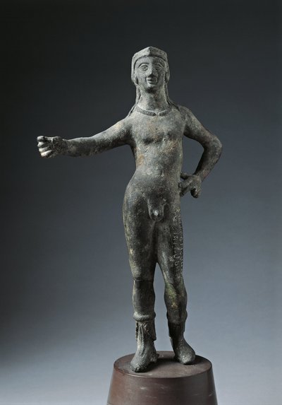 Olaszország, Arezzo tartomány, Cortona, Bronz Isten culsanszobra alkotó: Etruscan