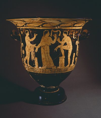 Kráter (nagy váza) a Nepi festőtől. Vörös alakos kerámia Corchianoból (Lazio). Etruszk civilizáció, Kr. e. 4. század. alkotó: Etruscan