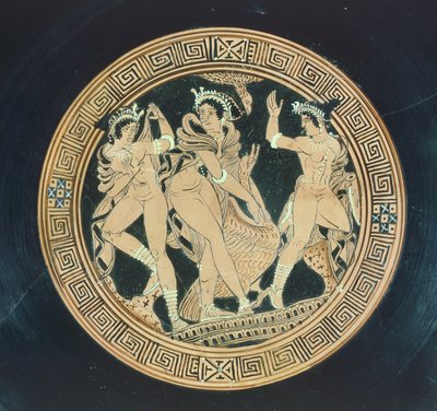 Kylix, részlet. Vörös alakos kerámia. Az etruszk civilizáció, Kr. e. 5-4. alkotó: Etruscan