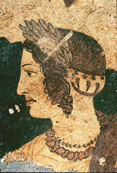 Velia Spurina portréja - Részlet - Freskó, Kr.e. 4. század alkotó: Etruscan