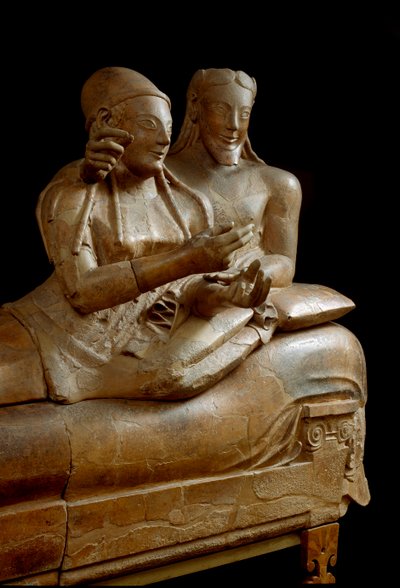 A menyasszonyok szarkofágja. Cerveteriből faragott terrakottacsoport, Kr.e. 6. század alkotó: Etruscan
