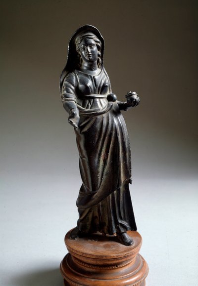 Etruszk civilizáció: „” felajánló figura”” bronzszobor, Montalcinoból, Olaszországból Kr.e. 300 Méret: 26 cm (Etruszk művészet, felajánló nő, bronzszobor, Montalcinóból, Olaszország, Kr.e. 300, Dim 26 cm) Firenze, Museo Archeologico alkotó: Etruscan Etruscan