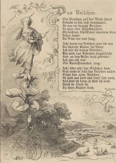 Tavirózsa, Viola, Thule királya, A virágok bosszúja, 1852. alkotó: Eugen Napoleon Neureuther