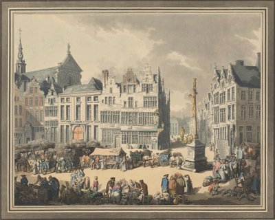 Place de Meir Antwerpenben, 1797. alkotó: Eugen Poppel
