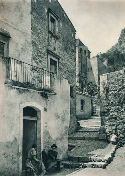 Utca Taorminában, Szicíliában, Olaszországban, 1927 alkotó: Eugen Poppel