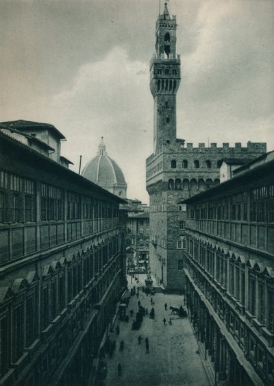 A Palazzo Vecchio az Uffizi Képtárból, Firenze, Olaszország, 1927 alkotó: Eugen Poppel