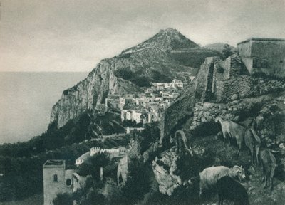Kilátás a tengerre Monte Solaro-val, Capri, Olaszország, 1927 alkotó: Eugen Poppel